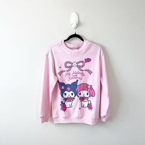 Sanrio My Melody And Kuromi Sanrio Light Pink Hoodie Sweatshirt Size Small NWT’s